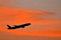 Aeroplane with beautiful sunset