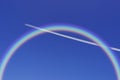 Aeroplane Clouds And Rainbow