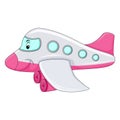 Aeroplane funny cartoon vector illustration