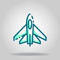 Aeroplane icon or logo in twotone