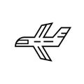 Aeroplane icon vector sign and symbol isolated on white background, Aeroplane logo concept Royalty Free Stock Photo