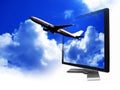 Aeroplane from LCD screen Royalty Free Stock Photo