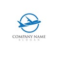 Aeroplane logo icon vector illustration template Royalty Free Stock Photo