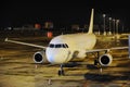 Aeroplane at night Royalty Free Stock Photo