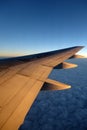 Aeroplane wing Royalty Free Stock Photo