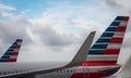 Aeroplanes of American Airlines in the hub