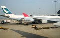 Aeroplanes waiting for departure at airport Royalty Free Stock Photo