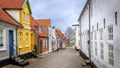 Aeroskobing, Denmark - Quaint Street View with Old, Traditional Houses