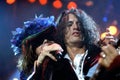 Aerosmith 1997 ,Joe Perry and the singer Steven Tyler during the concert