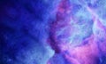 Aerosol clouds, space haze or cosmic rays, pink, pastel blue, space sky with many stars. Travel in the universe. 3D Rendering Royalty Free Stock Photo