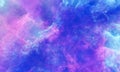 Aerosol clouds, space haze or cosmic rays, pink, pastel blue, space sky with many stars. Travel in the universe. 3D Rendering Royalty Free Stock Photo