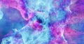 Aerosol clouds, space haze or cosmic rays, pink, pastel blue, space sky with many stars. Travel in the universe. 3D Rendering Royalty Free Stock Photo