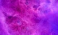 Aerosol clouds, space haze or cosmic rays, pink, pastel blue, space sky with many stars. Travel in the universe. 3D Rendering