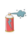 Aerosol cylinder spray icon. Color spray paint can in flat cartoon style. Isolated on white background. Vector Royalty Free Stock Photo