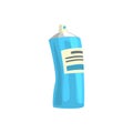 Aerosol paint blue spray bottle. Artistic equipment colorful cartoon vector Illustration