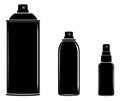 Aerosol spray can, cosmetic bottle set vector Royalty Free Stock Photo