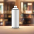 Aerosol spray can, empty blank generic product packaging mockup