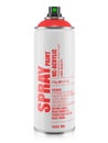 Aerosol spray can with red label isolated on white background Royalty Free Stock Photo