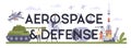 Aerospace and defence industry typographic header concept.