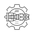 aerospace engineering mechanical engineer line icon vector illustration