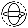 Aerospace gyroscope icon, outline style