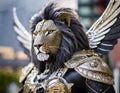 Aerospace living evolves with goth punk flair a lion with wings as its emblem