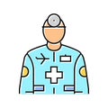 aerospace medicine aeronautical engineer color icon vector illustration