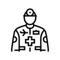 aerospace medicine aeronautical engineer line icon vector illustration