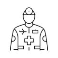 aerospace medicine aeronautical engineer line icon vector illustration