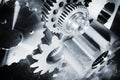 Aerospace titanium gears and parts Royalty Free Stock Photo