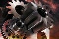 Aerospace titanium gears and parts Royalty Free Stock Photo