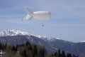 Aerostat above mountains