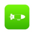 Aerostat airship icon digital green