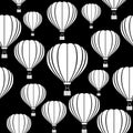 Aerostat balloon. Black and white vector pattern.