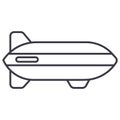 Aerostat vector line icon, sign, illustration on background, editable strokes Royalty Free Stock Photo