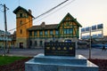 Aershan railway station stone tablet Royalty Free Stock Photo