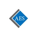 AES letter logo design on black background. AES creative initials letter logo concept. AES letter design Royalty Free Stock Photo