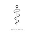 Aesculapius line icon. Element of medicine icon with name for mobile concept and web apps.