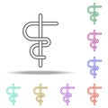 Aesculapius line icon. Elements of Medicine in multi color style icons. Simple icon for websites, web design, mobile app, info