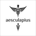 AESCULAPIUS snake LOGO Royalty Free Stock Photo
