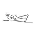 Aestetic paper boat One continuous line drawing origami craft concept vector illustration and minimalist