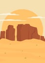 Aesthetic Arizona desert landscape poster with texture. Royalty Free Stock Photo
