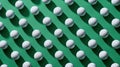 Aesthetic Arrangement of White Golf Balls on a Green Surface, Showcasing Texture and Light Royalty Free Stock Photo