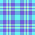 Aesthetic background plaid pattern, smooth check textile fabric. French seamless tartan texture vector in blue and teal colors