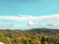 Aesthetic and beautiful hill scenery with blue sky and clouds Royalty Free Stock Photo