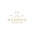 Aesthetic birds wedding logo design