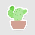 Aesthetic cactus sticker design