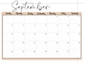 September planner sheet