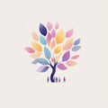 Aesthetic depiction of stylized community tree and diverse indiv Royalty Free Stock Photo