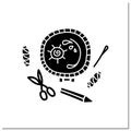 Aesthetic embroidery glyph icon
